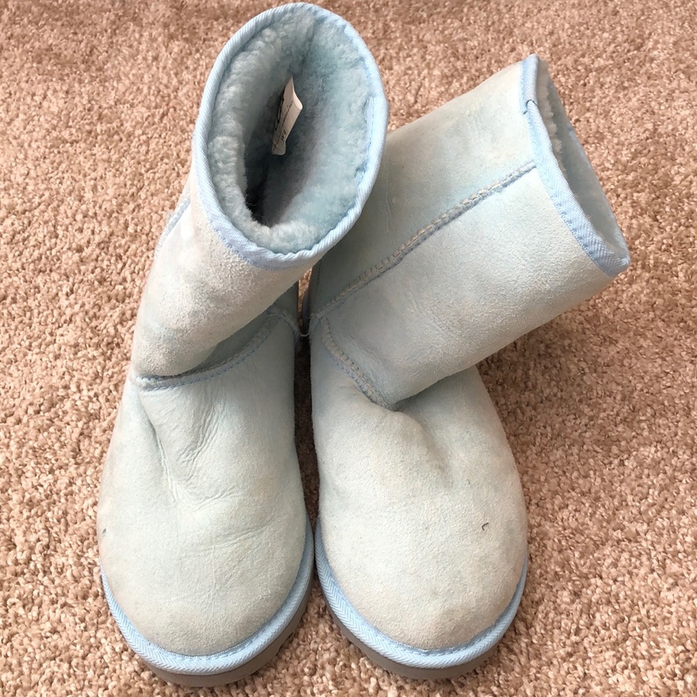 Baby blue UGG booties size 6 used